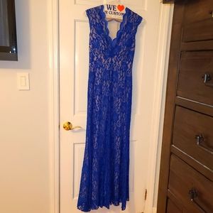 Xscape Royal Blue Lace Mermaid Gown Sz10